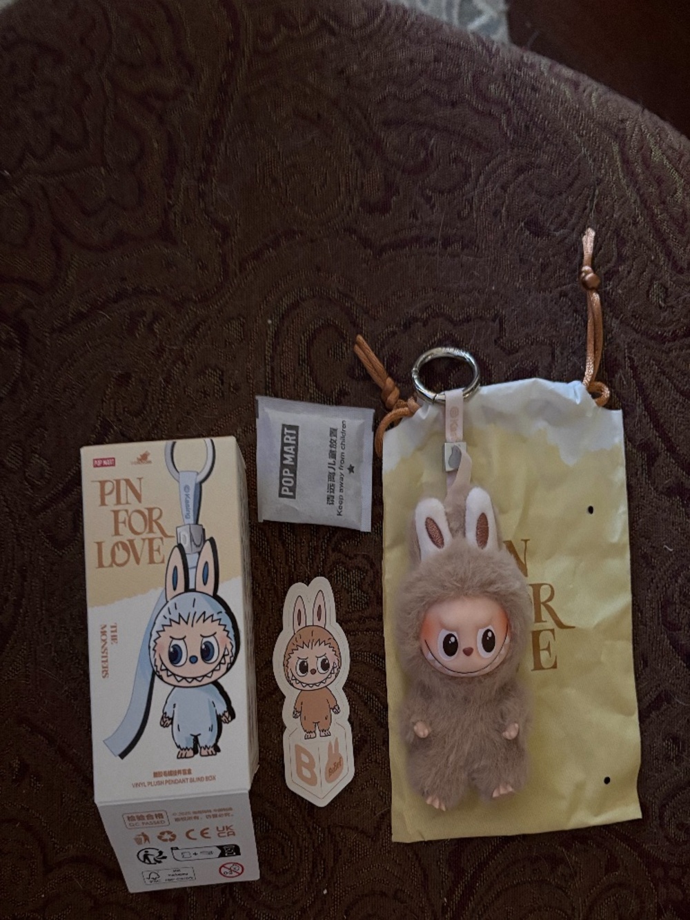 AUTHENTIC, BRAND NEW Labubu from the Pin For Love Series A-?, Letter "B"